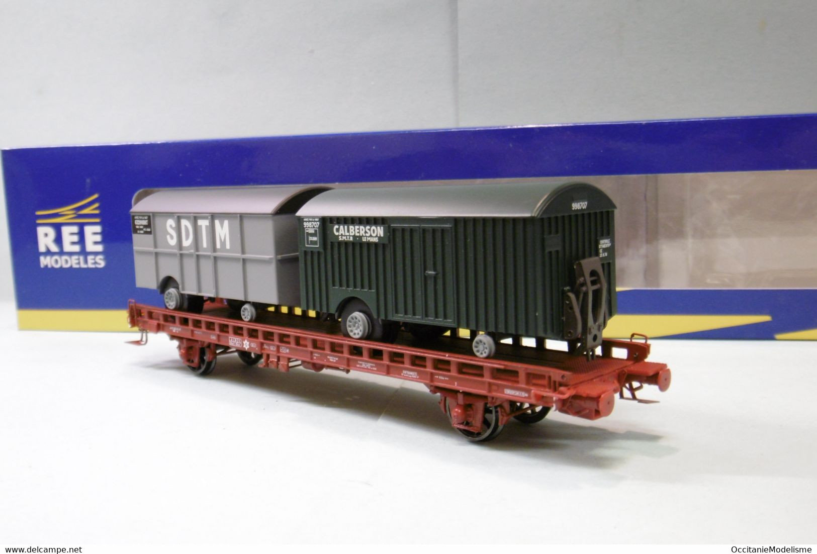 REE - WAGON UFR Biporteur Calberson + SDTM SNCF Ep. IV Réf. WB-622 Neuf NBO HO 1/87 - Wagons Marchandises