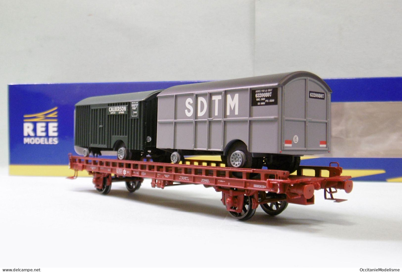REE - WAGON UFR Biporteur Calberson + SDTM SNCF Ep. IV Réf. WB-622 Neuf NBO HO 1/87 - Goods Waggons (wagons)