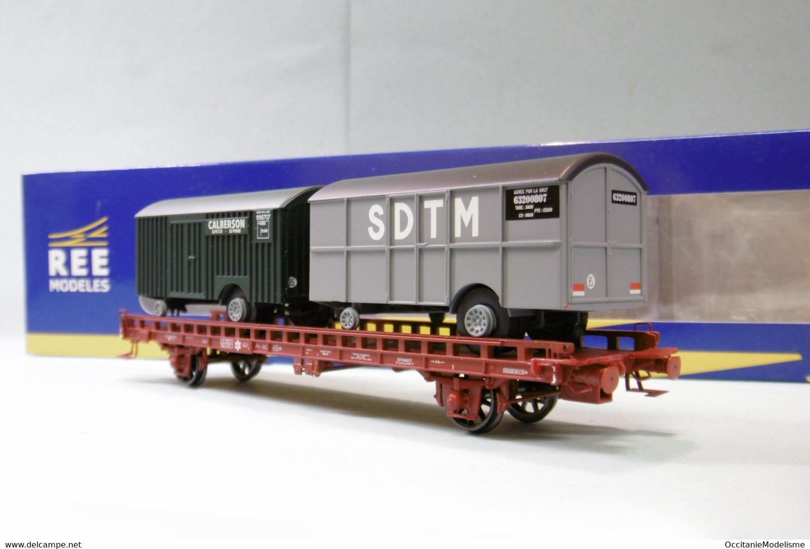 REE - WAGON UFR Biporteur Calberson + SDTM SNCF Ep. IV Réf. WB-622 Neuf NBO HO 1/87 - Wagons Marchandises