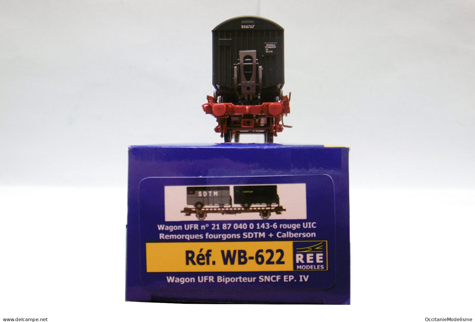 REE - WAGON UFR Biporteur Calberson + SDTM SNCF ep. IV réf. WB-622 Neuf NBO HO 1/87