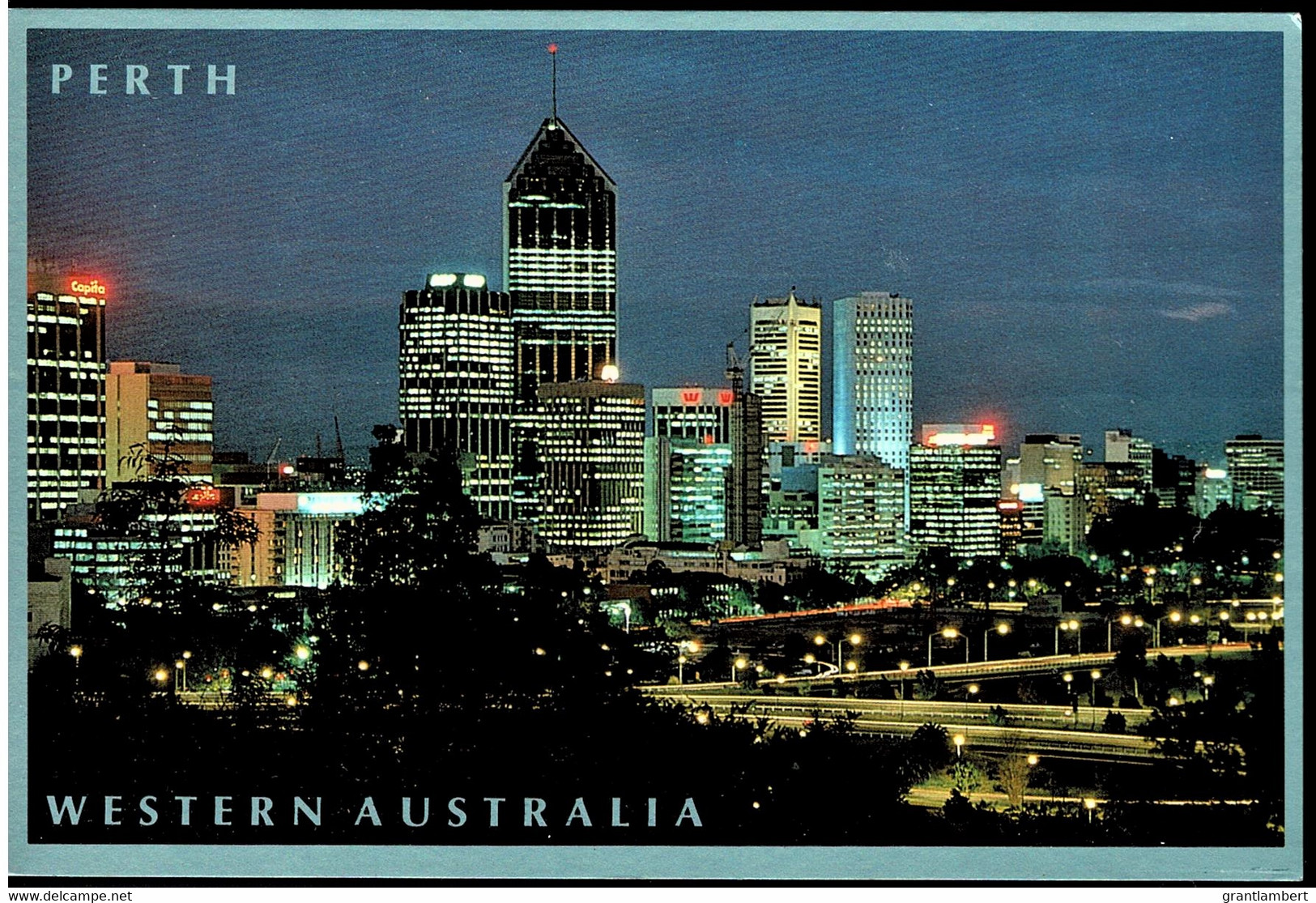 Perth City From Kings Park At Night, Western Australia - Unused - Perth