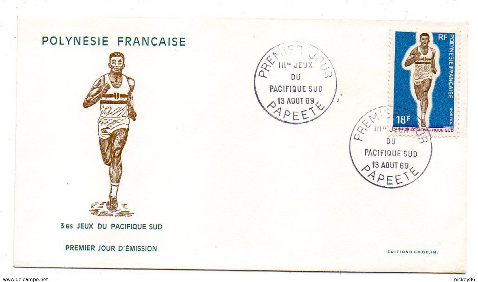 Polynésie Française --1969--FDC-1er Jour -3° Jeux Du Pacifique--..n° 68 ...cachet PAPEETE....à Saisir - Covers & Documents