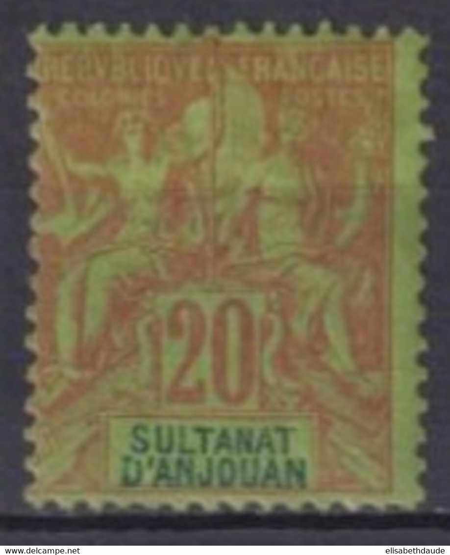 ANJOUAN - 1892 - YVERT N°7 * MLH - COTE = 18 EUR - - Unused Stamps