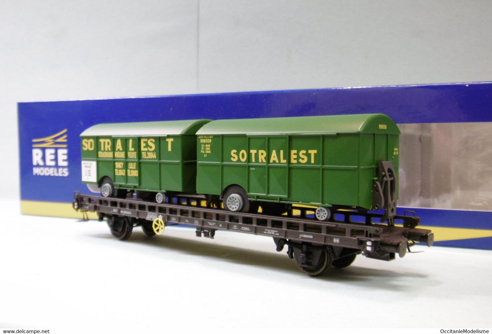 REE - WAGON UFR Biporteur Sotralest SNCF Ep. III Réf. WB-620 Neuf NBO HO 1/87 - Wagons Marchandises