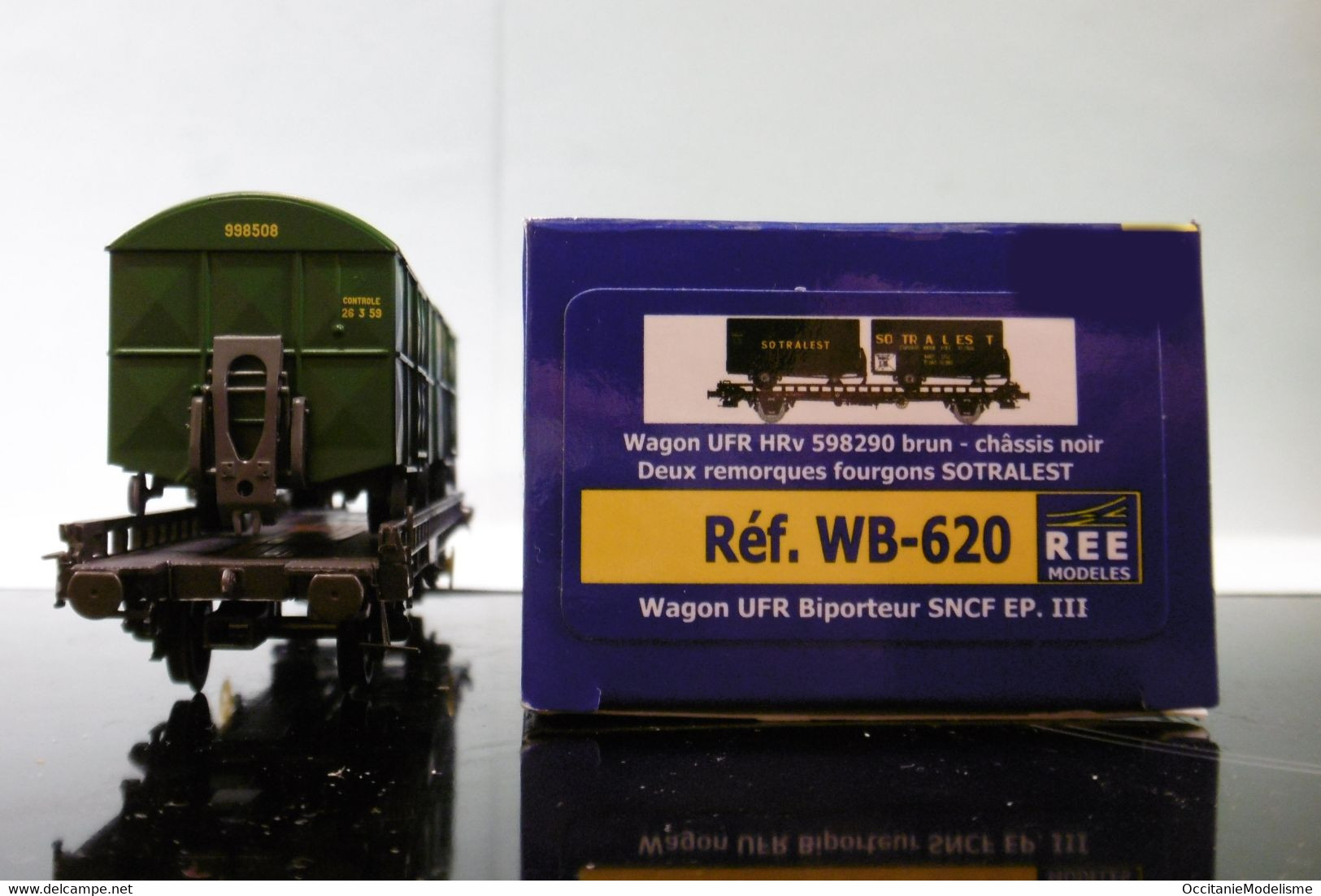 REE - WAGON UFR Biporteur Sotralest SNCF Ep. III Réf. WB-620 Neuf NBO HO 1/87 - Vagoni Merci