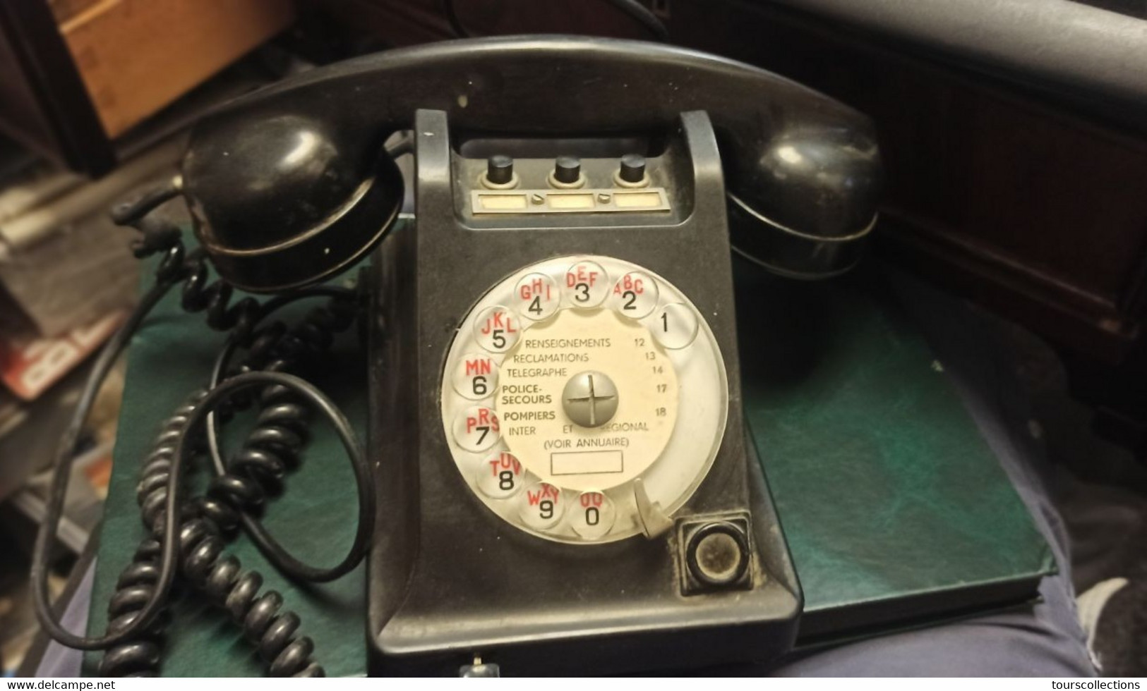 ANCIEN TELEPHONE STANDARD A CADRAN BAKELITE PICART LEBAS CHATEAUDUN PTT 350-I De 1962 Ornemental 2,3 Kg !!! - Telefontechnik