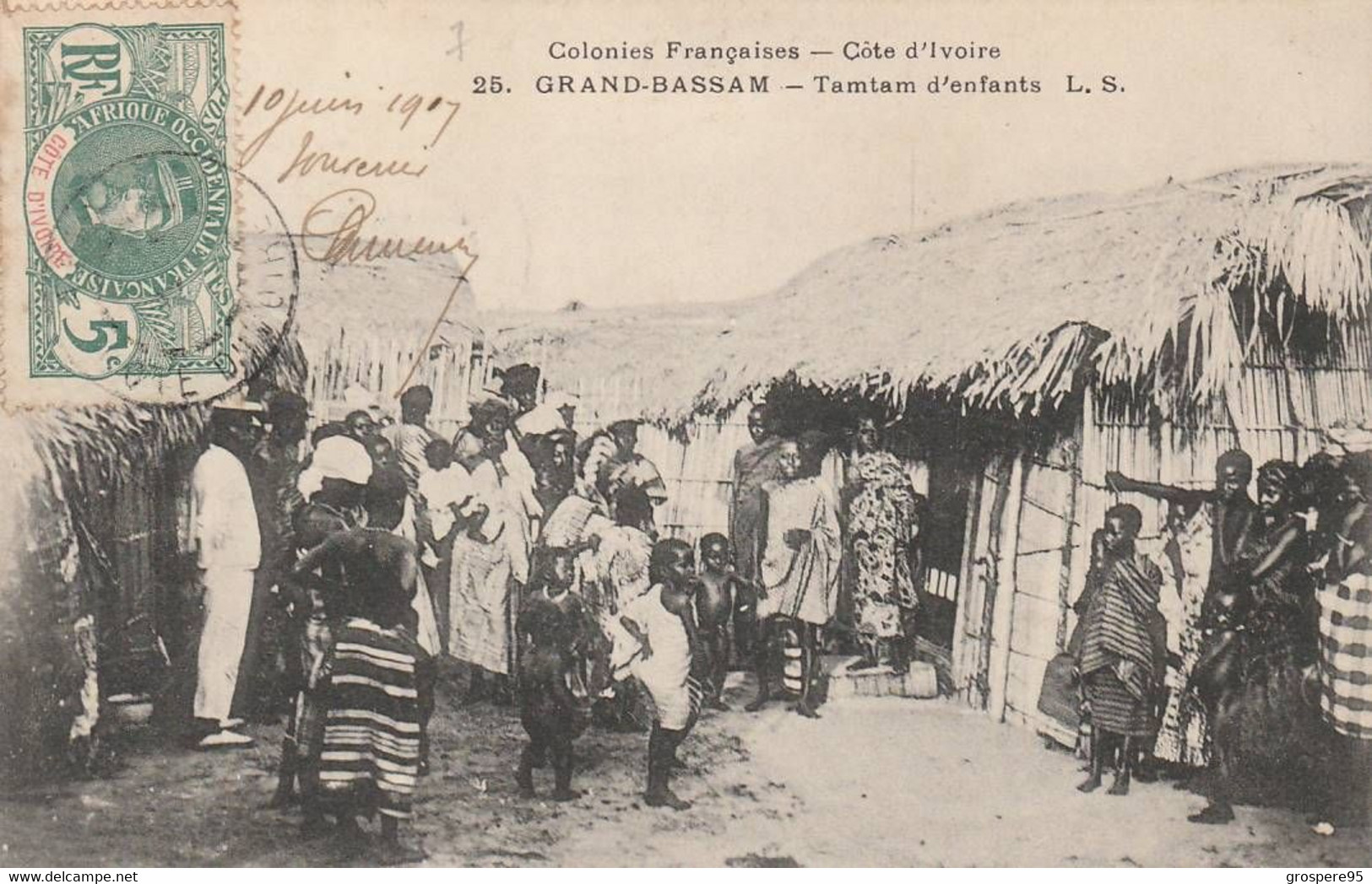 COTE D'IVOIRE GRAND BASSAM TAMTAM D'ENFANTS 1907 - Ivory Coast