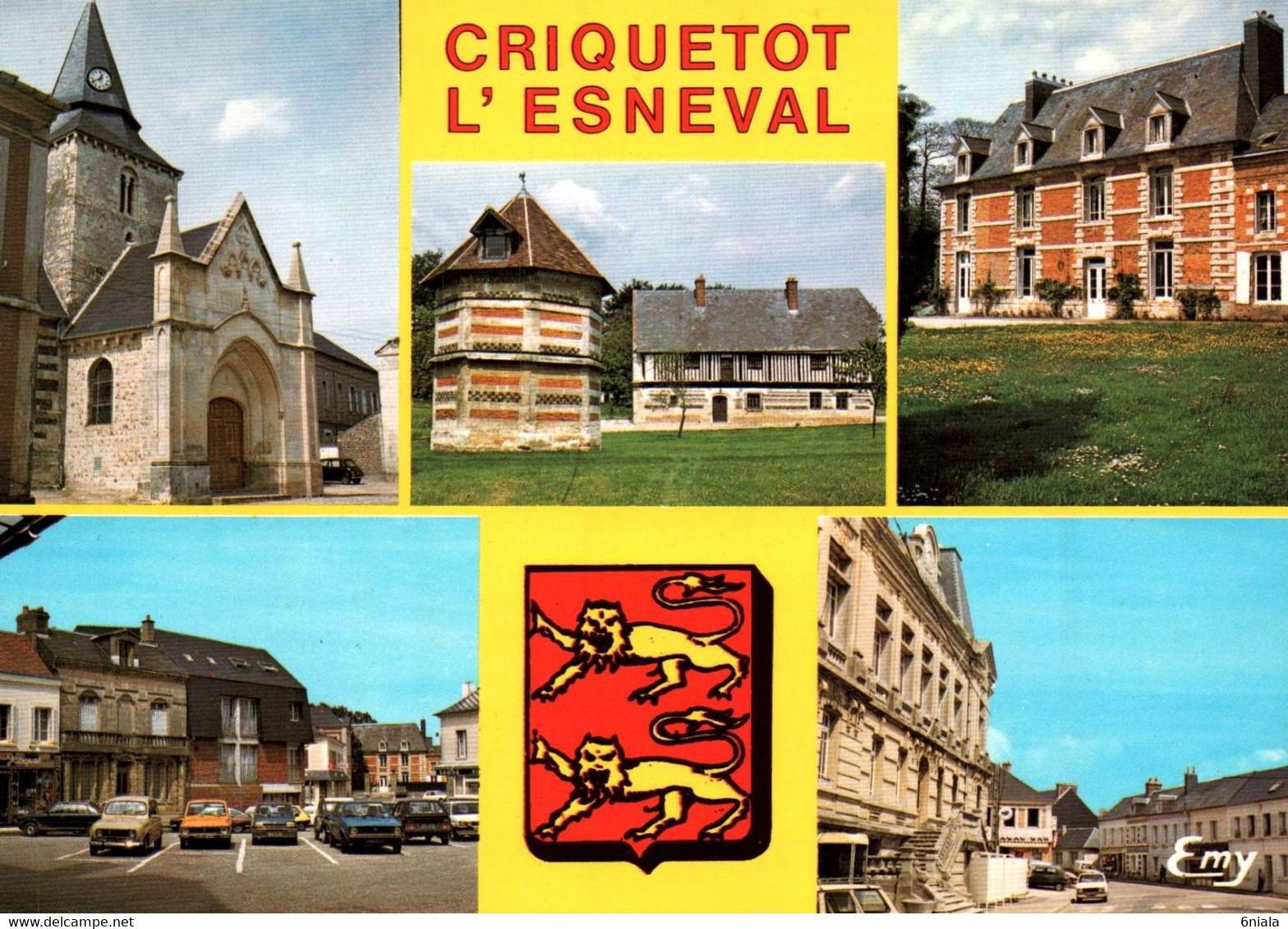 CRIQUETOT  L ESNEVAL  Eglise Notre Dame Avec Son Clocher Roman ( Voitures)   76   (Recto-verso) - Criquetot L'Esneval