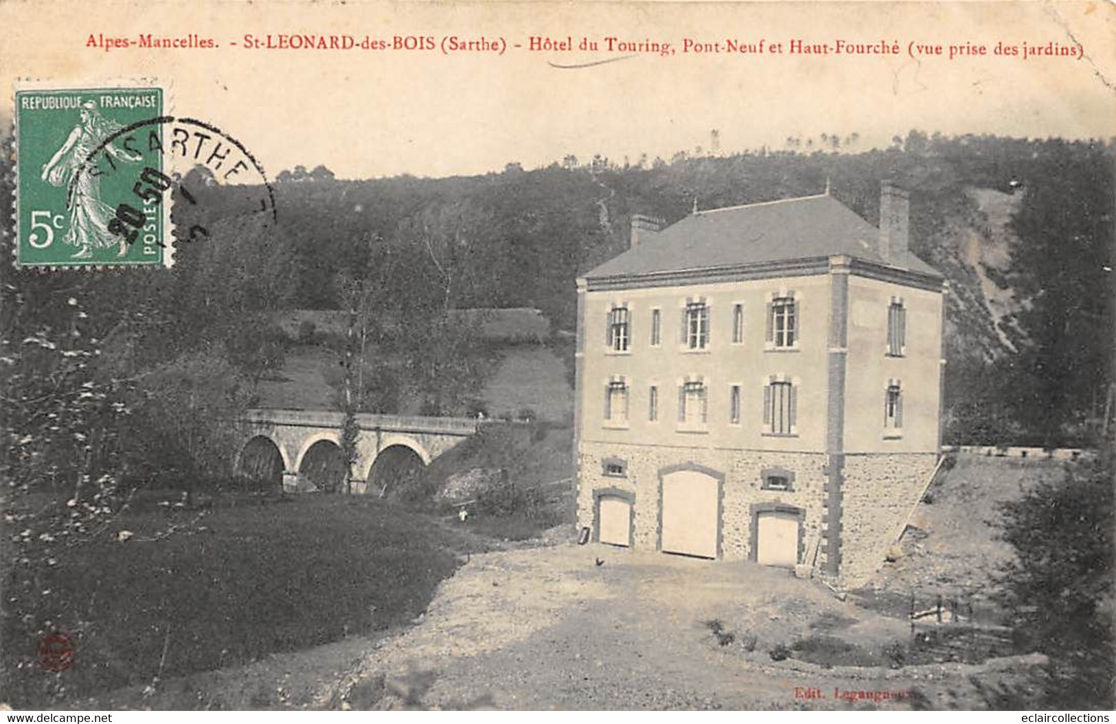 Saint Léonard Des Bois          72      Pont Neuf   Hôtel Du Touring         (voir Scan) - Saint Leonard Des Bois