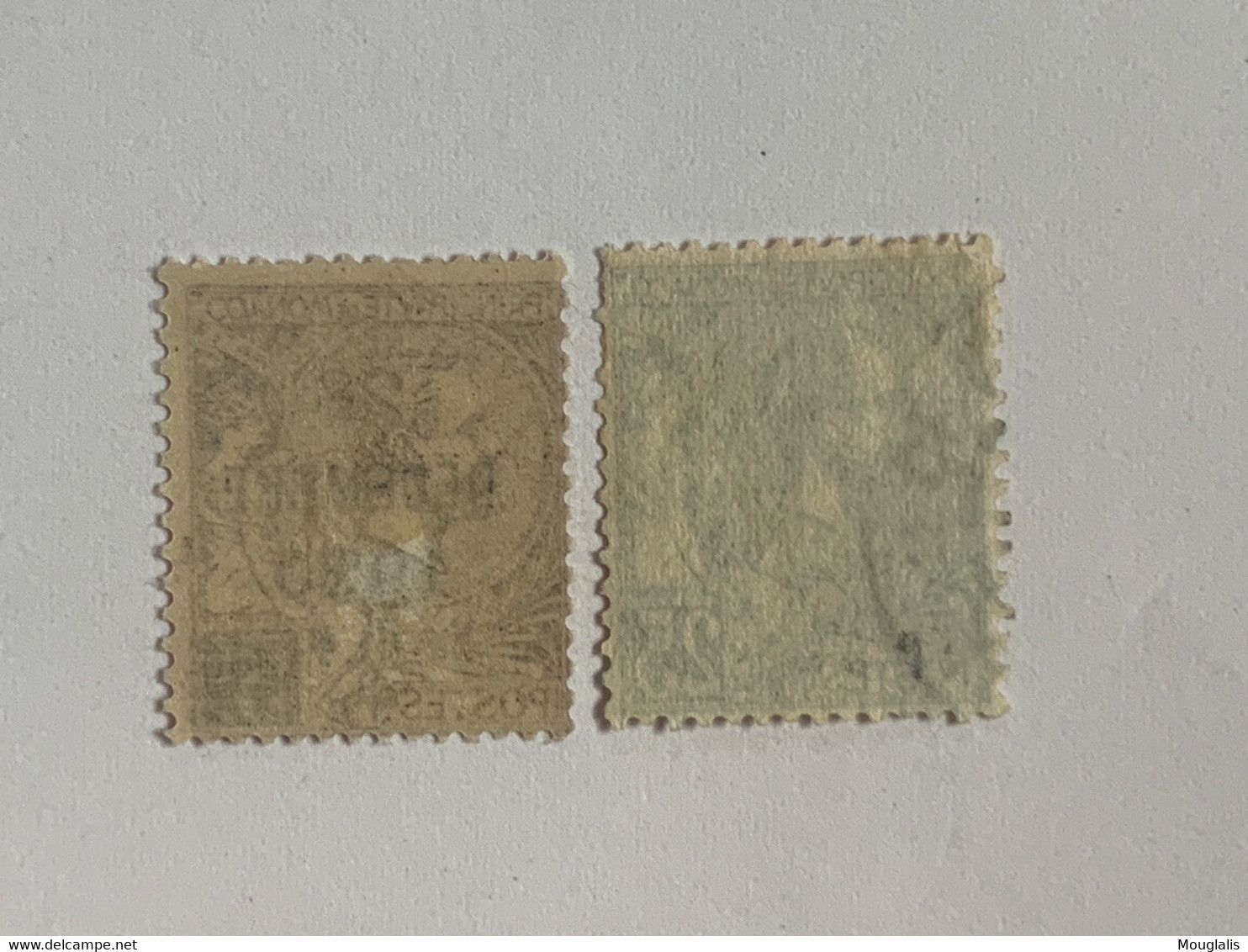 Monaco Lot 2 Timbres Albert N• 50 Et 16(?) Surchargé 20 Décembre 1920 5f Et 25c - Other & Unclassified