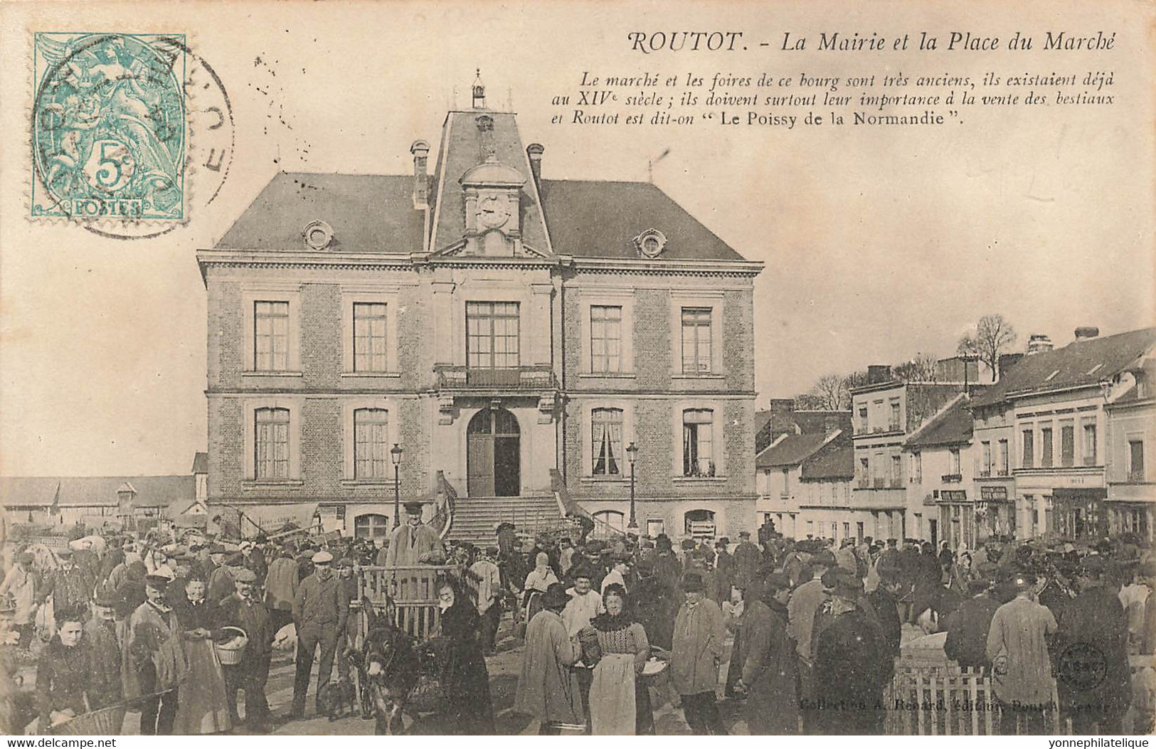27 - EURE - ROUTOT - Mairie, Place Du Marché - Foire Aux Bestiaux - Attelage D'âne - Superbe Animation - 11023 - Routot