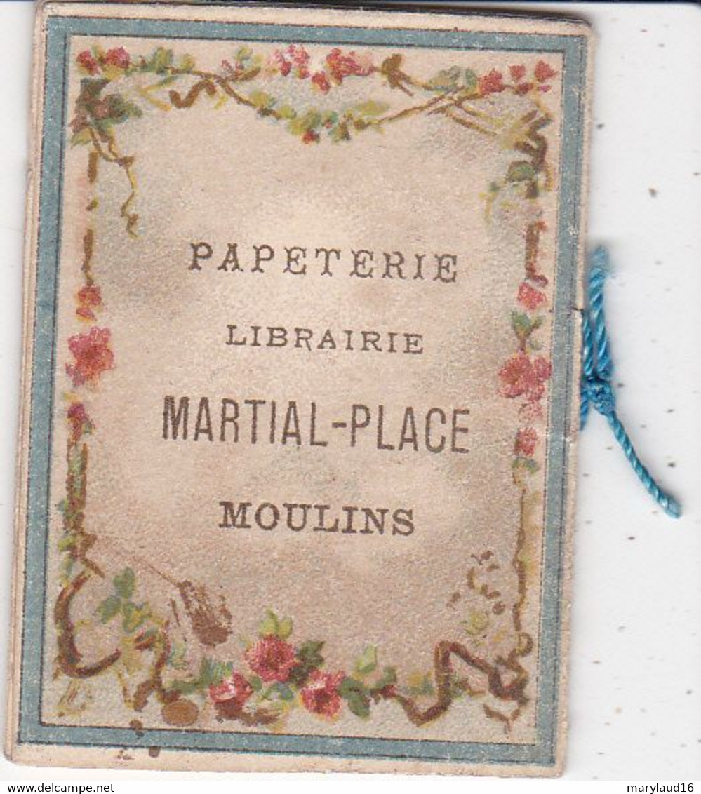 Micro CALENDRIER 1881 Papèterie Librairie Martial-Place Moulins - Klein Formaat: ...-1900