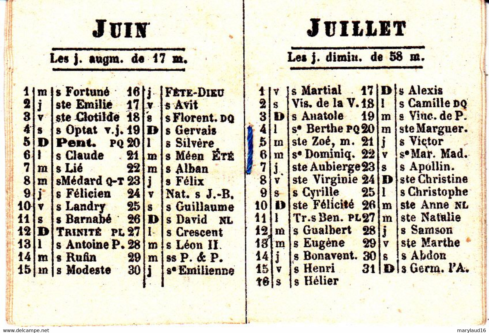 Micro CALENDRIER 1881 Papèterie Librairie Martial-Place Moulins - Formato Piccolo : ...-1900