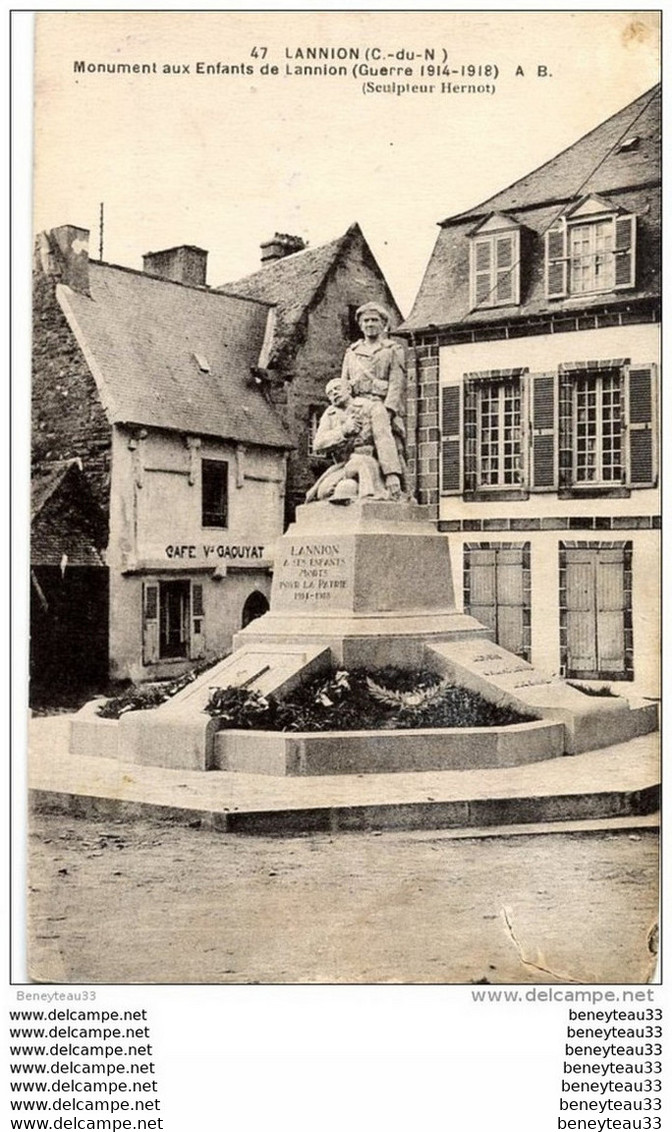 CPA (Réf E734) LANNION (Côtes D'Armor 22) Monument Aux Enfants De Lannion (Guerre (1914-1918) AB - Lannion