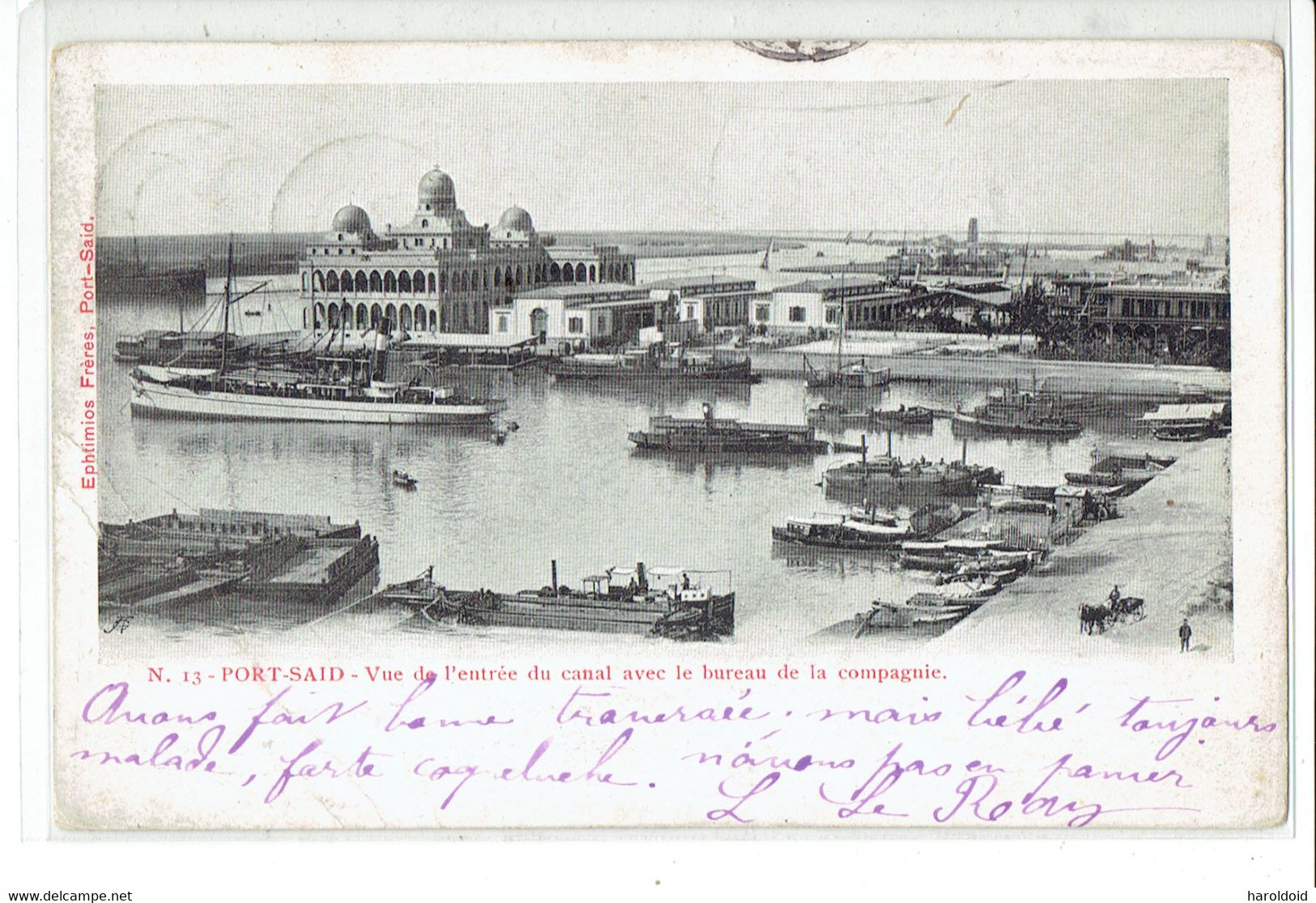 EGYPTE MARCOPHILIE - BUREAUX FRANCAIS A L'ETRANGER - CP OB PORT SAÏD 15 OCT 1905 - 1915-1921 British Protectorate