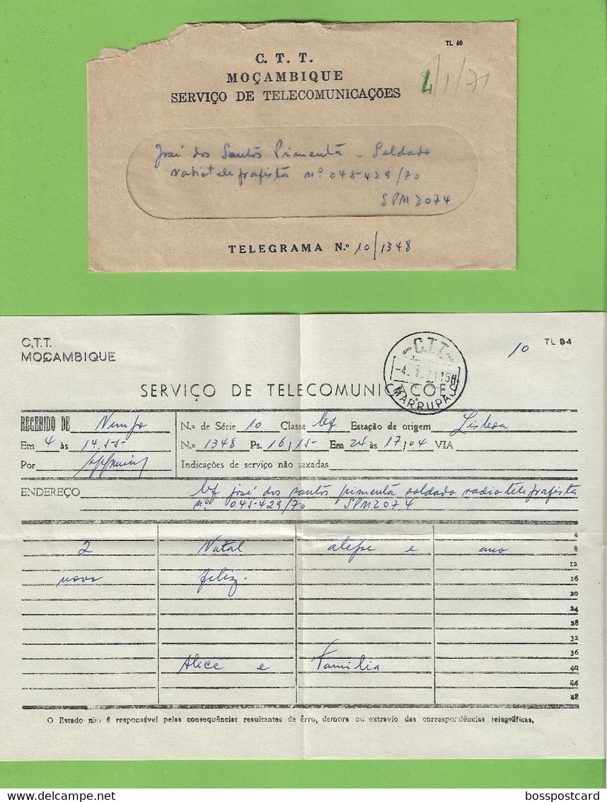 História Postal - Filatelia - Telegrama - Telegram - Philately - Portugal - Moçambique - Briefe U. Dokumente