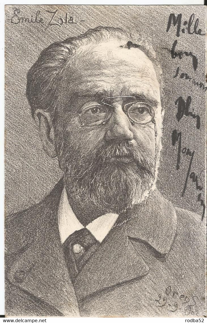 CPA - Illustration - Emile Zola Par Orens - Carte écrite Par Alin Monjardin Auteur Dramatique - Orens