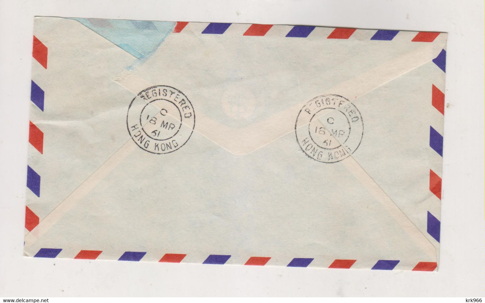 HONG KONG 1961 Registered Airmail Cover To Germany Meter Stamp - Briefe U. Dokumente