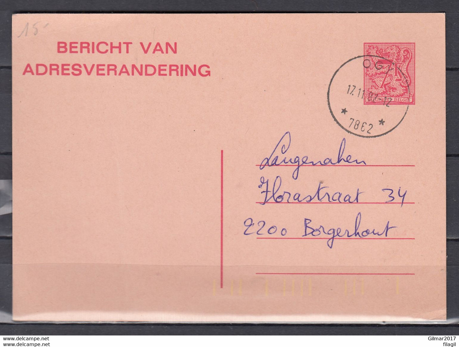 Postkaart Van Ogy (sterstempel) Naar Borgerhout - Cachets à étoiles