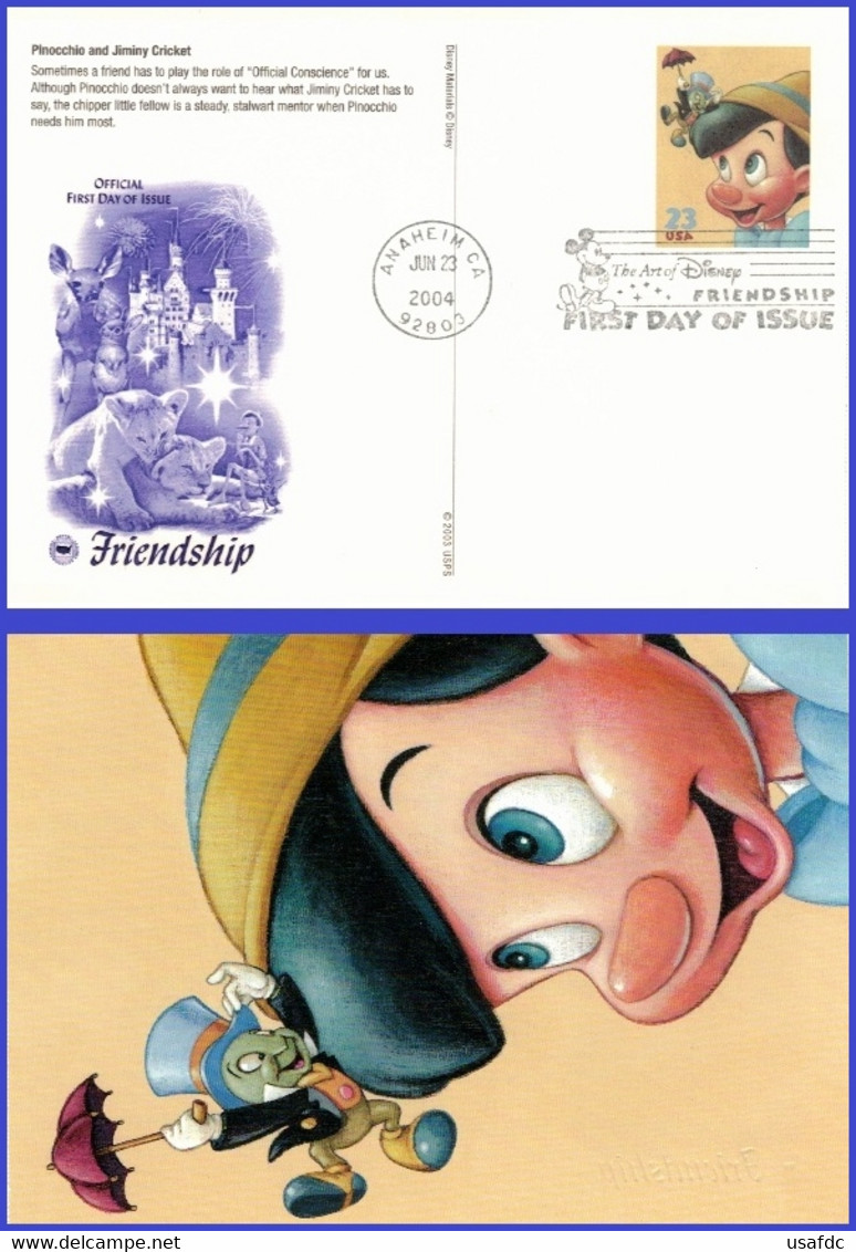 #UX410 U/A PCS ARTCRAFT FDC   Pinocchio And Jiminy Cricket - Other & Unclassified