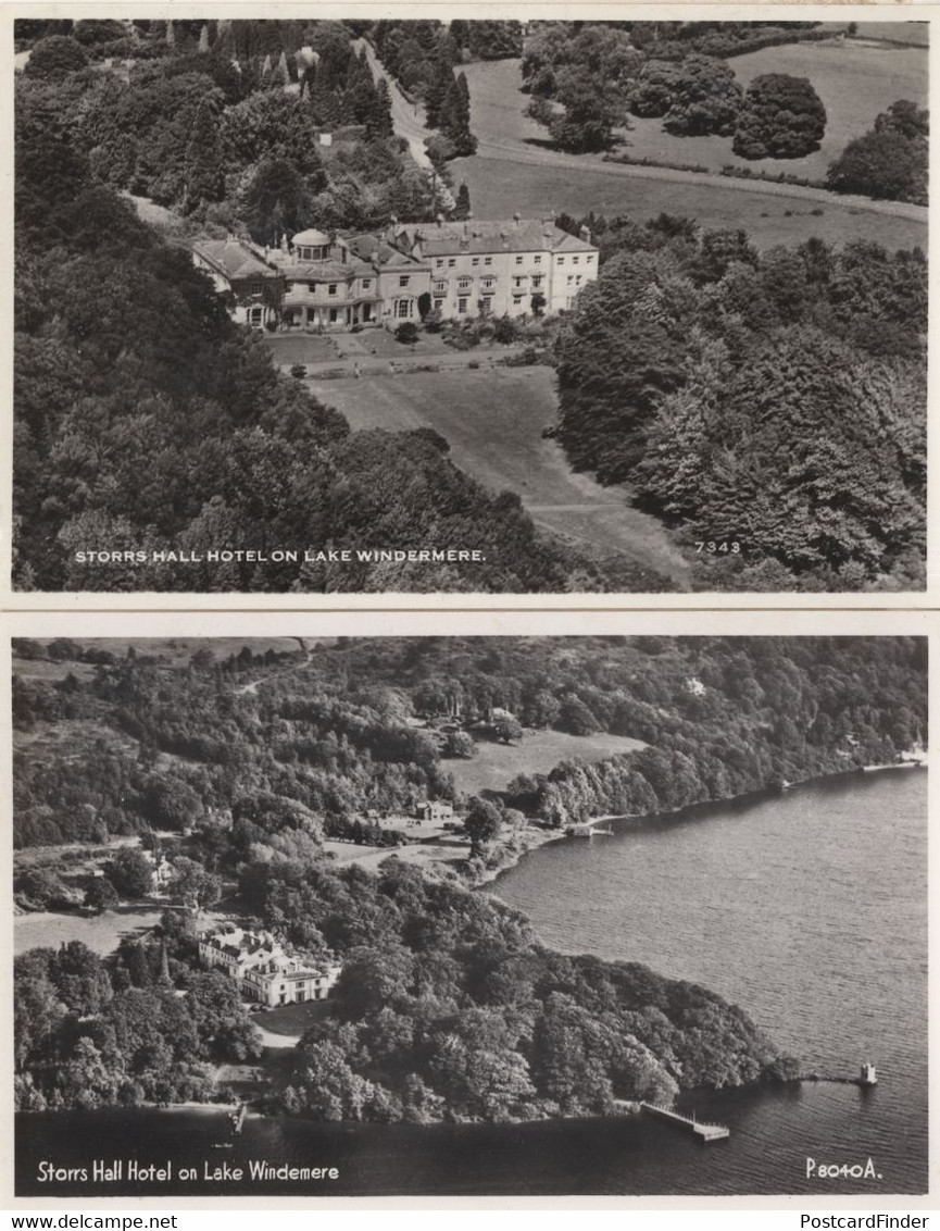 Lake Windermere Starrs Hall Hotel Cumbria 2x Real Photo Postcard S - Windermere