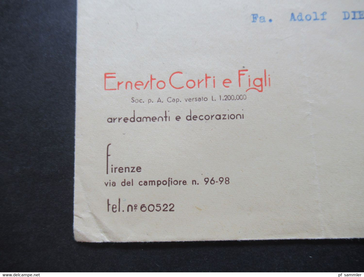 Italien 1950 Michel Nr.792 EF Unesco Umschlag Ernesto Corti E Figli Arredamenti E Decorazioni Firenze Nach Freiburg - 1946-60: Marcophilia