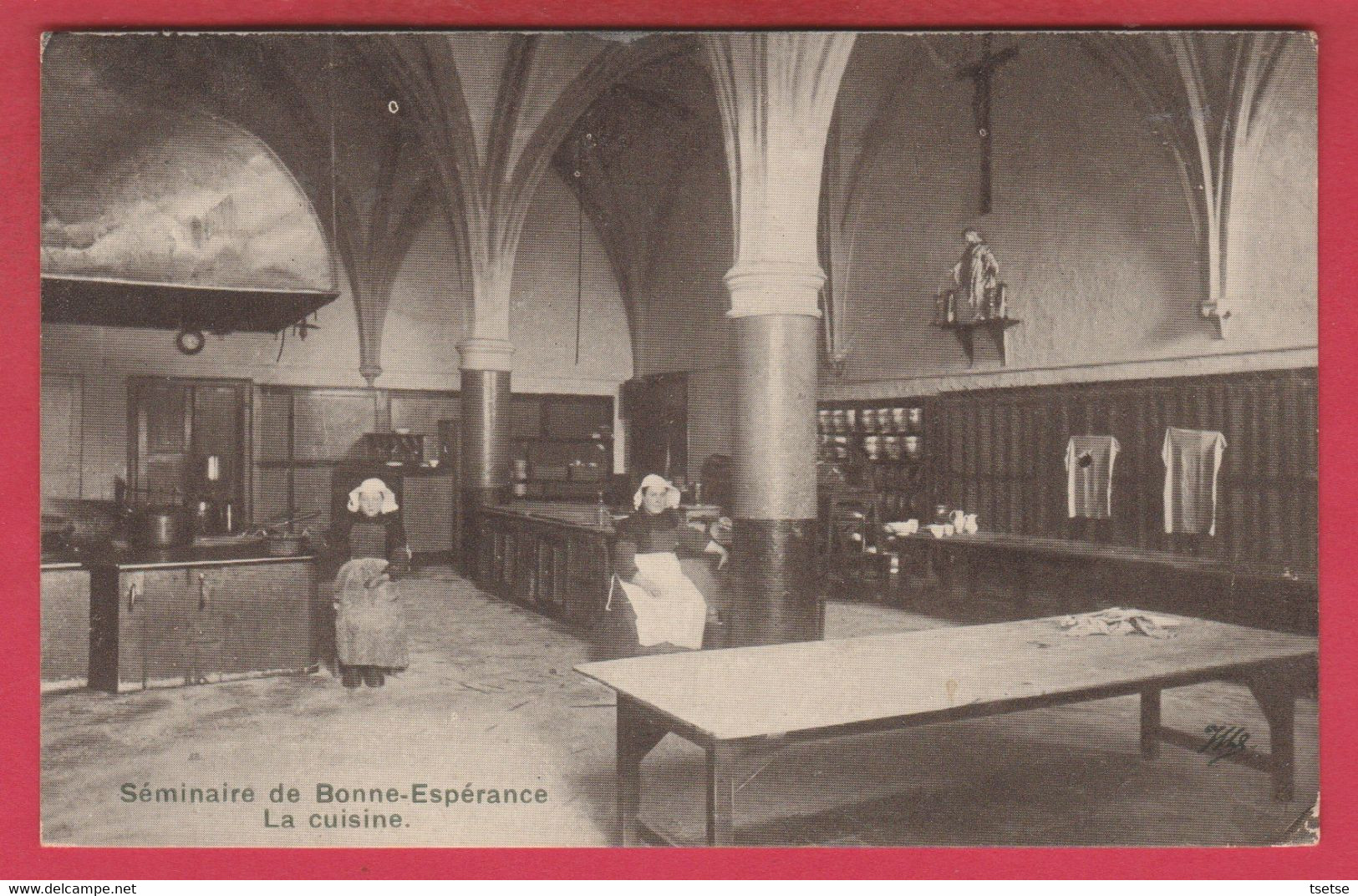 Bonne Espérance ( Binche ) Séminaire - La Cuisine ... 2 Religieuses - 1909 ( Voir Verso ) - Estinnes