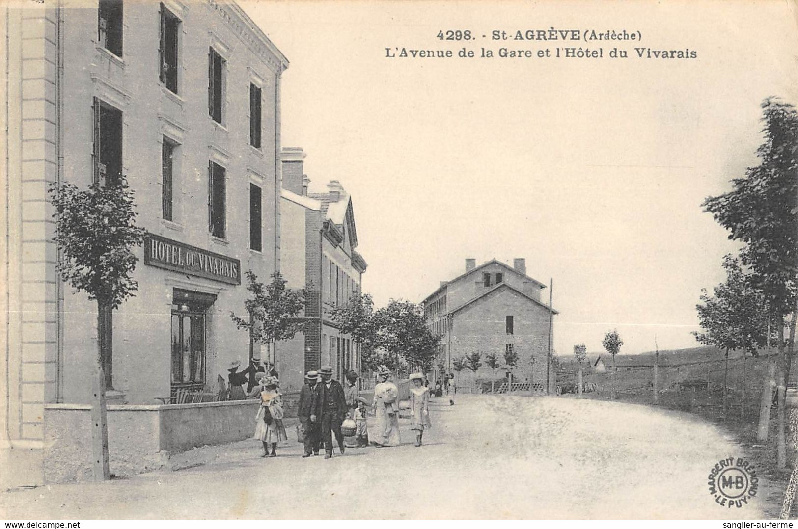 CPA 07 SAINT AGREVE L'AVENUE DE LA GARE ET L'HOTEL DU VIVARAIS - Saint Agrève