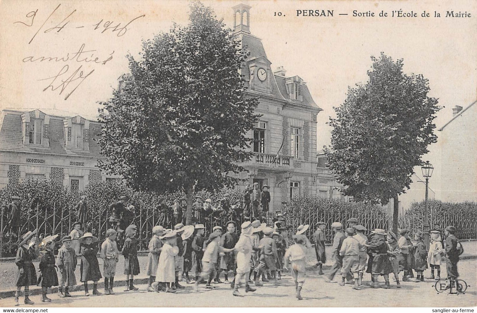 CPA 95 PERSAN SORTIE DE L'ECOLE DE LA MAIRIE - Persan