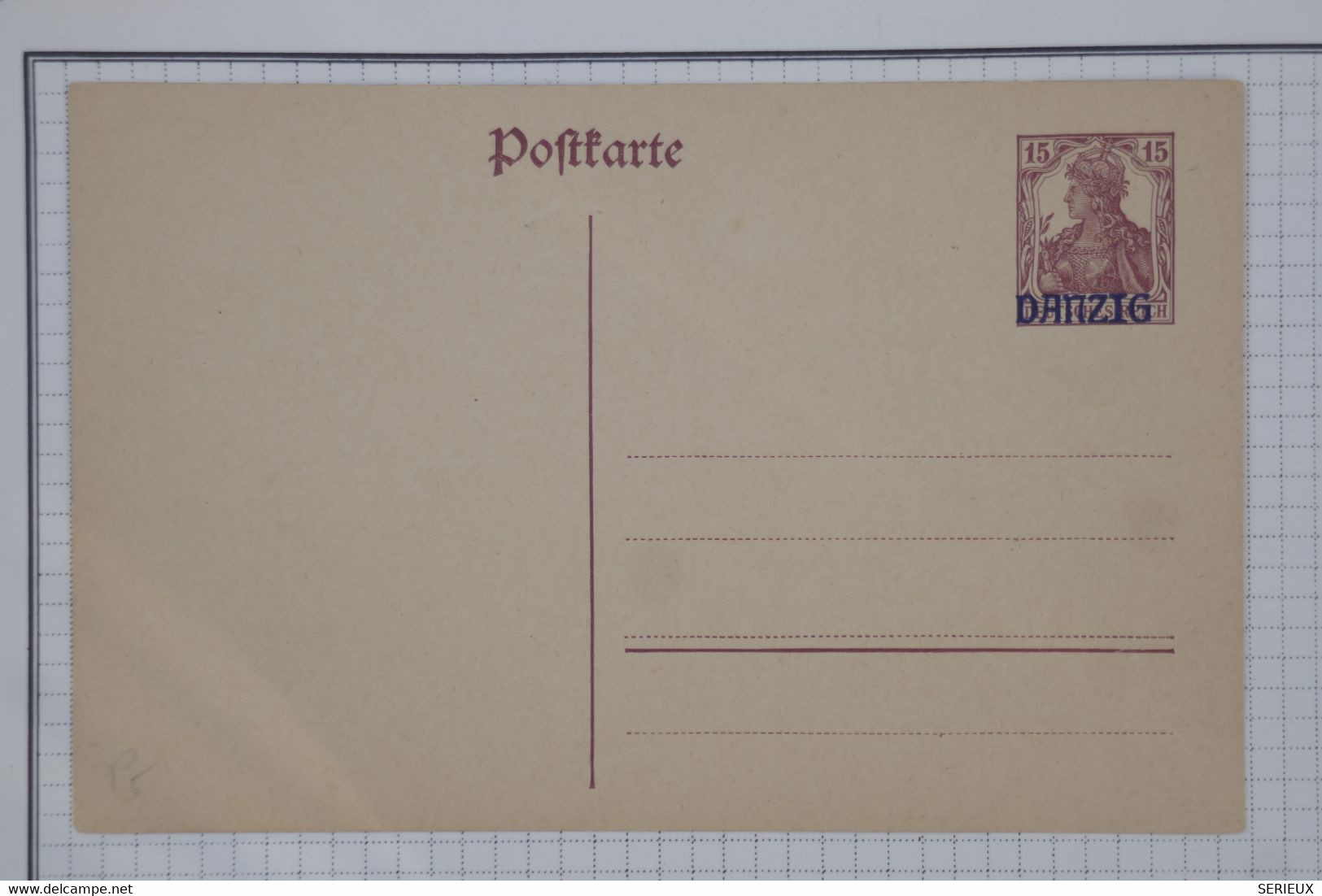 F30  GERMANY DANZIG  BELLE CARTE ENTIER  1920 NON VOYAGEE +NEUVE - Enteros Postales