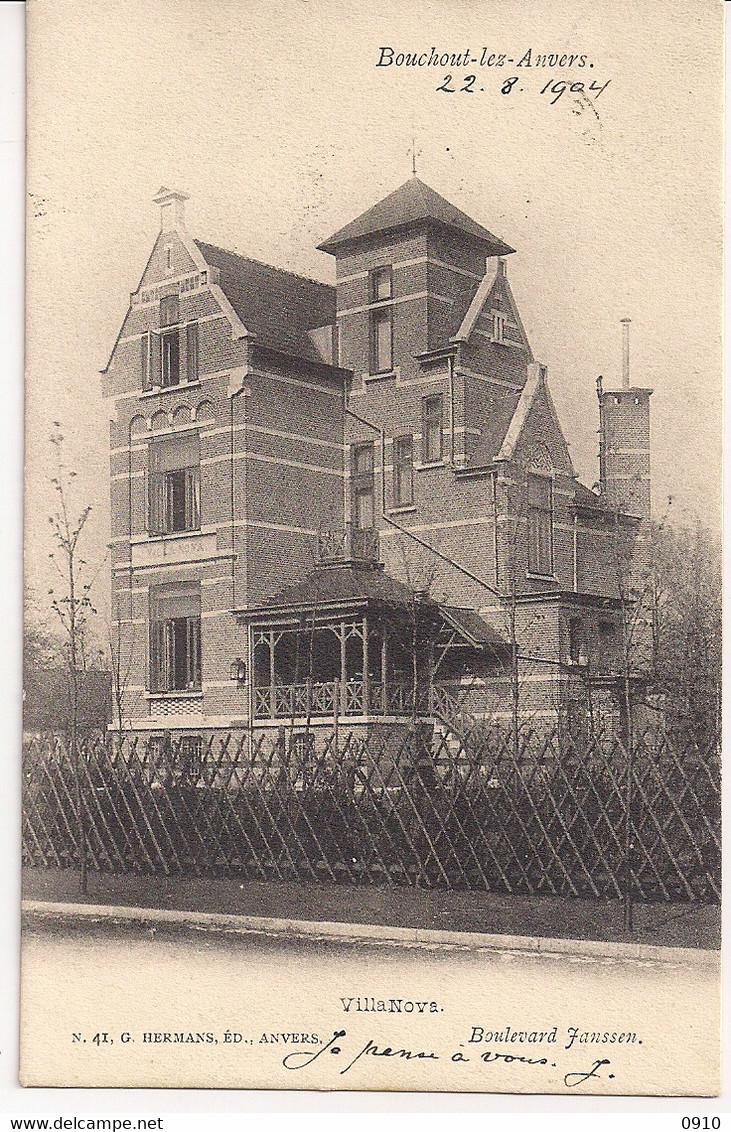 BOECHOUT-BOUCHOUT LEZ ANVERS "VILLA NOVA-BOULEVARD JANSSEN " UITG.G.HERMANS N°41 - Boechout