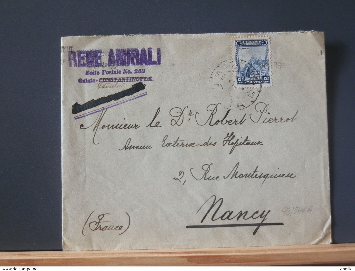 93/546A LETTRE   TURC 1929 POUR LA FRANCE - Briefe U. Dokumente