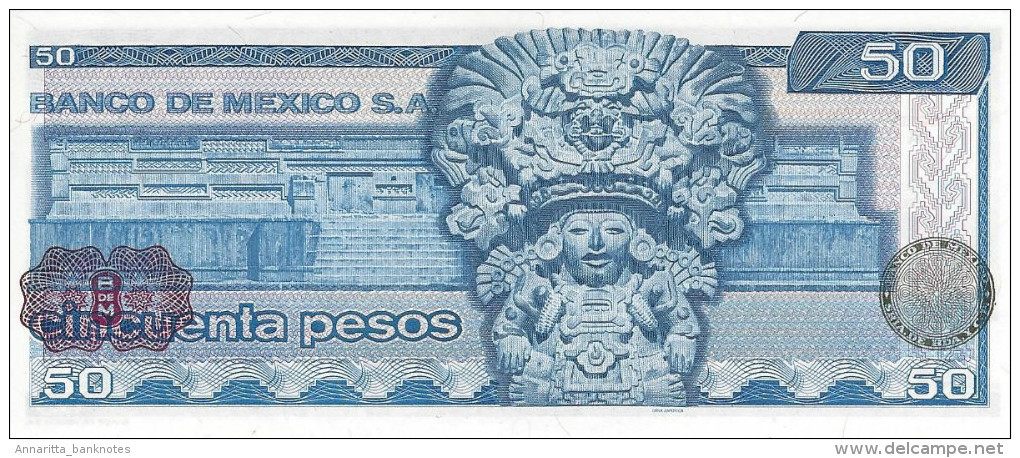 Mexico 50 Pesos 1973, SERIE A LOW SERIAL A0002881 UNC, P-65a, MX065aLS - Mexico