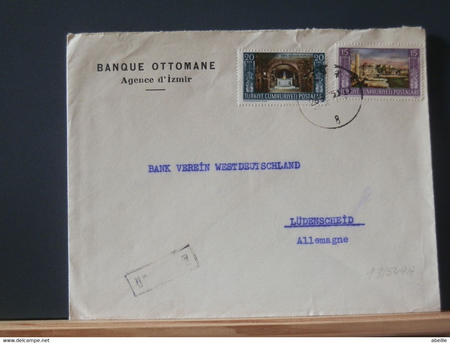 93/549A   LETTRE   TURC   1953 POUR ALLEMAGNE - Briefe U. Dokumente