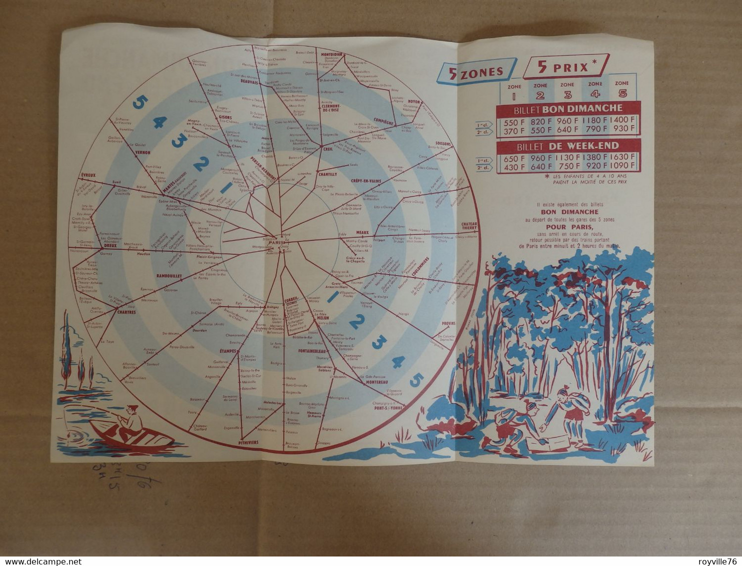 Horaire Billet D'été Et De Week End SNCF 1959 - Europe