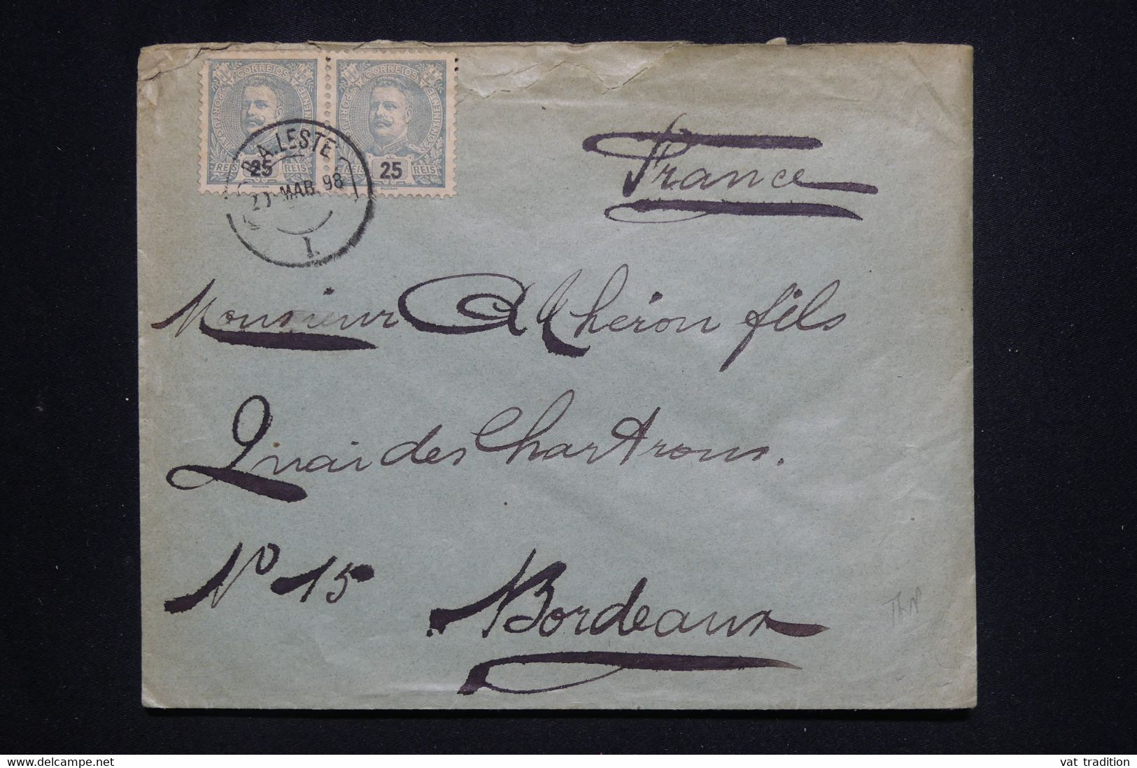 PORTUGAL - Enveloppe Pour La France En 1899, Affranchissement Recto Et Verso - L 130584 - Brieven En Documenten