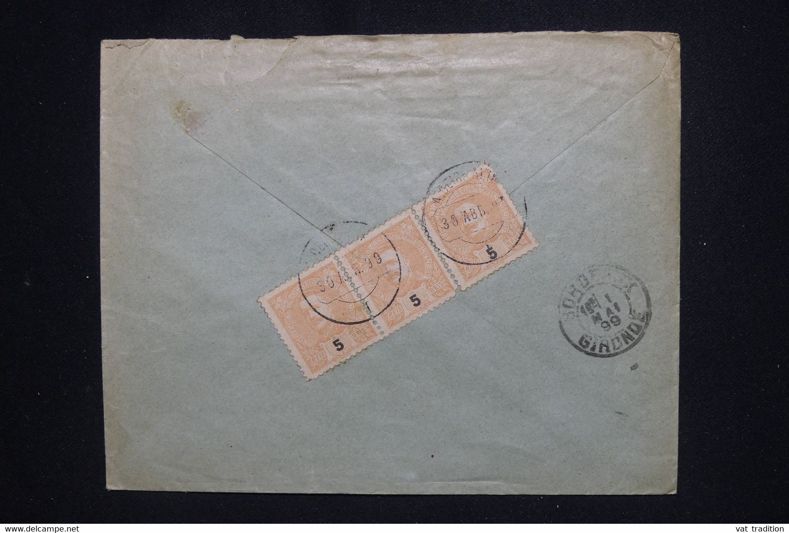 PORTUGAL - Enveloppe Pour La France En 1899, Affranchissement Recto Et Verso - L 130584 - Brieven En Documenten