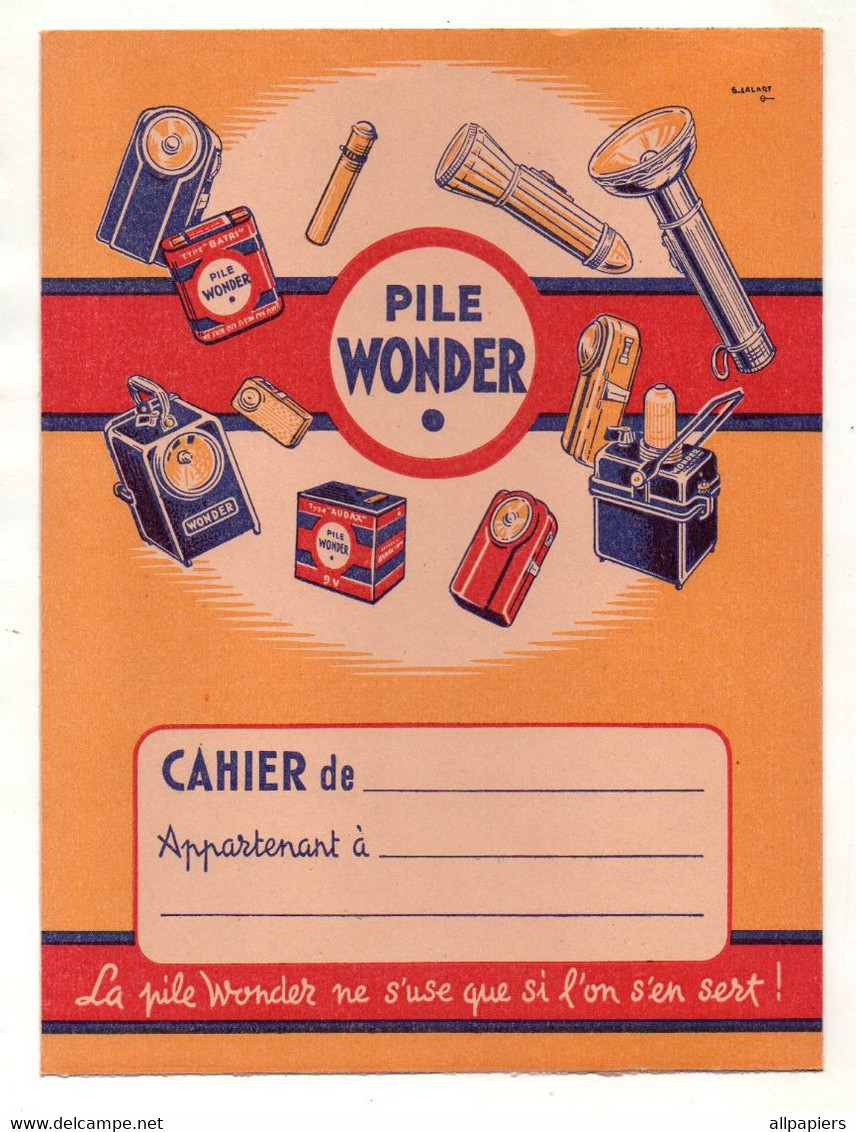 Protège-cahiers Pile Wonder Et Le Boitier "pieto" - Format : 24x17.5 Cm - Piles