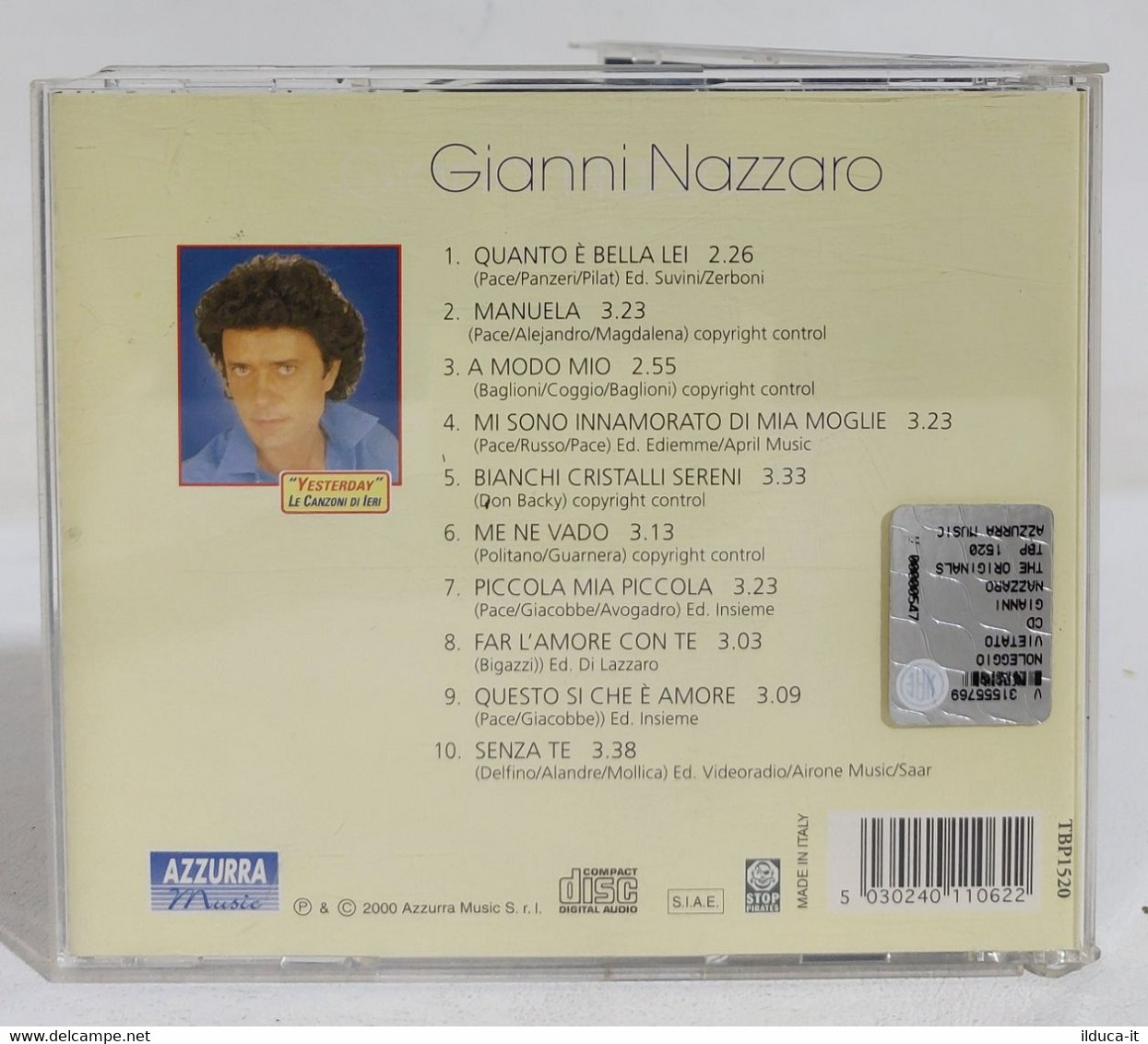 I107678 CD - Yesterday Le Canzoni Di Ieri - Gianni Nazzaro - Azzurra 2000 - Sonstige - Italienische Musik