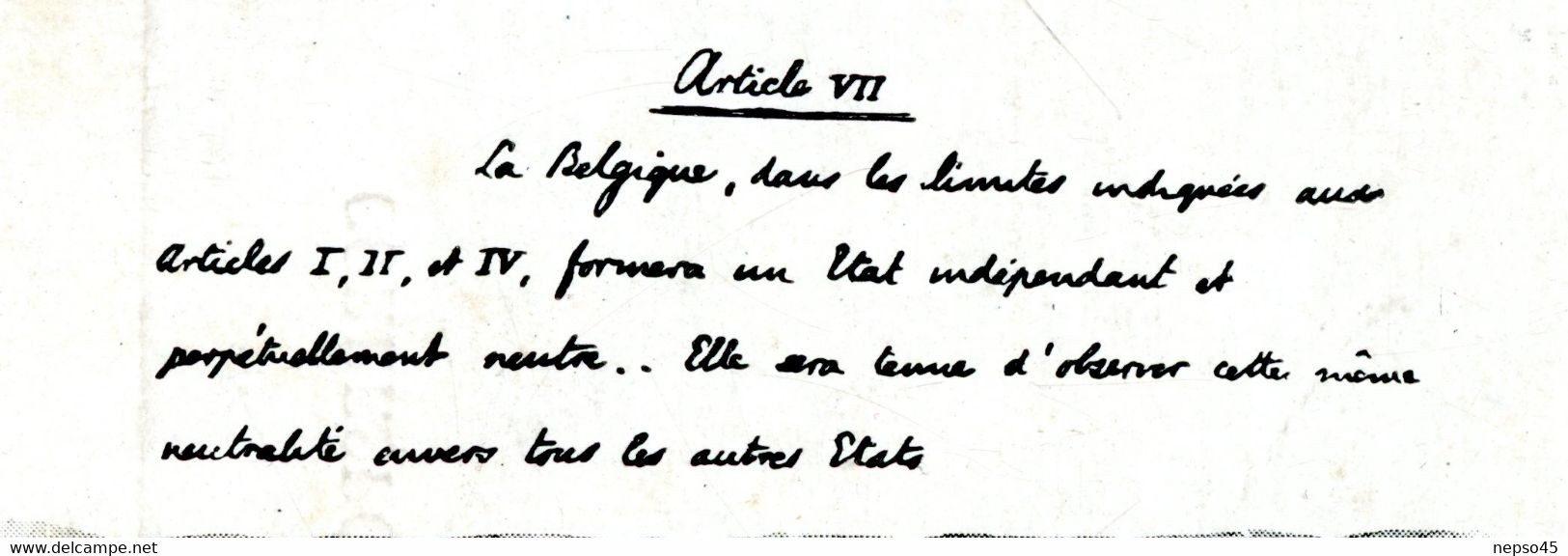 Neutralité De La Belgique.traité De 1839 Violé Par L'Allemagne.( Le Chiffon De Papier ).début De La Guerre 1914-18. - Evènements