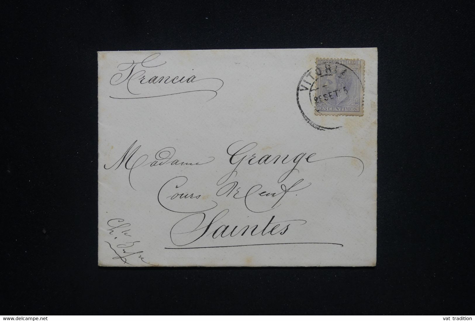 ESPAGNE - Enveloppe De Vitoria  Pour La France En 1885  - L 130617 - Briefe U. Dokumente