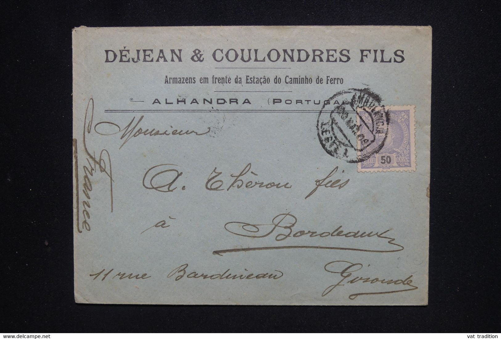 PORTUGAL - Enveloppe Commerciale De Alhandra Pour La France En 1909 - L 130622 - Lettres & Documents