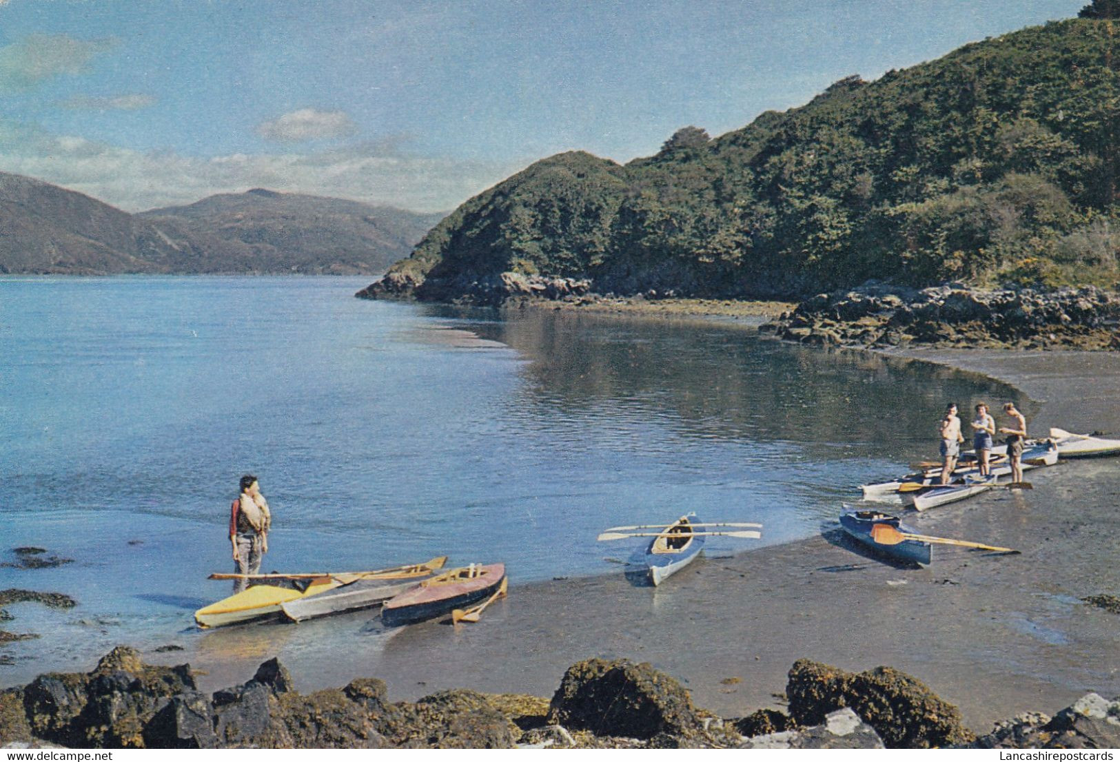 Postcard The Mawddach Estuary At Arthog Merionethshire [ Dixon ] Canoe / Kayak Interest My Ref B25562 - Merionethshire