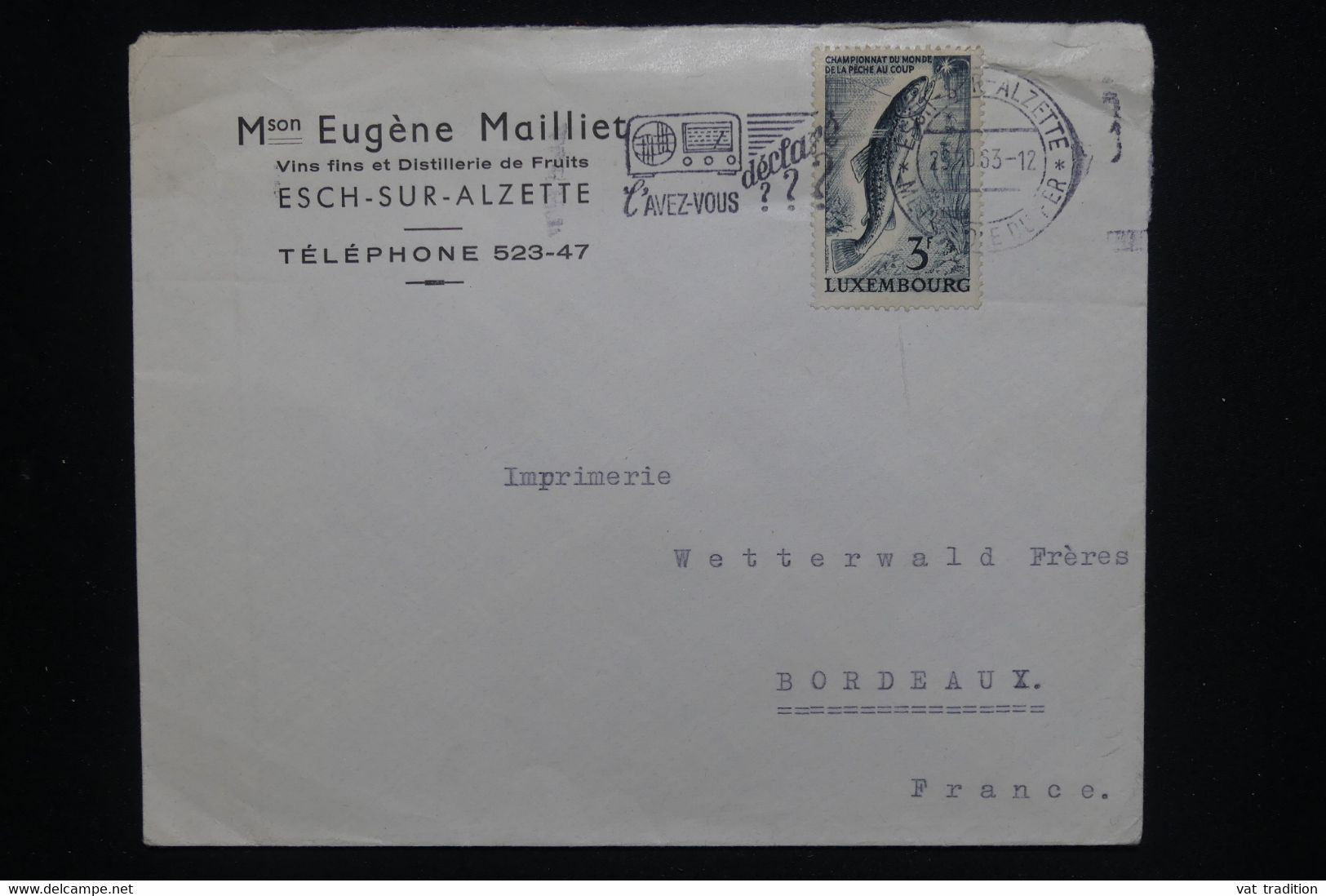 LUXEMBOURG - Enveloppe Commerciale De Esch/ Alzette Pour La France En 1963 - L 130645 - Lettres & Documents