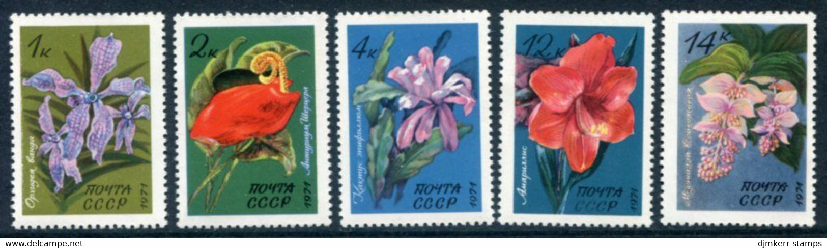 SOVIET UNION 1971 Tropical Plants MNH / **.  Michel 3956-60 - Unused Stamps