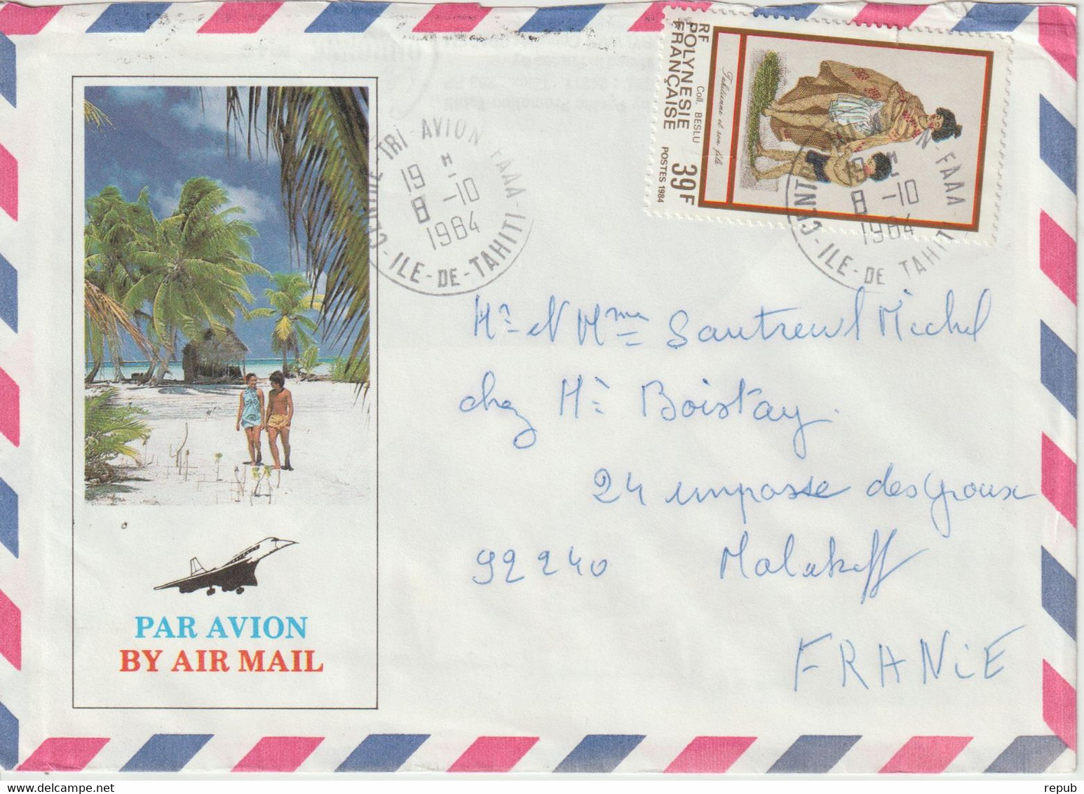 Lettre Polynésie 1984 Pour La France - Cartas & Documentos