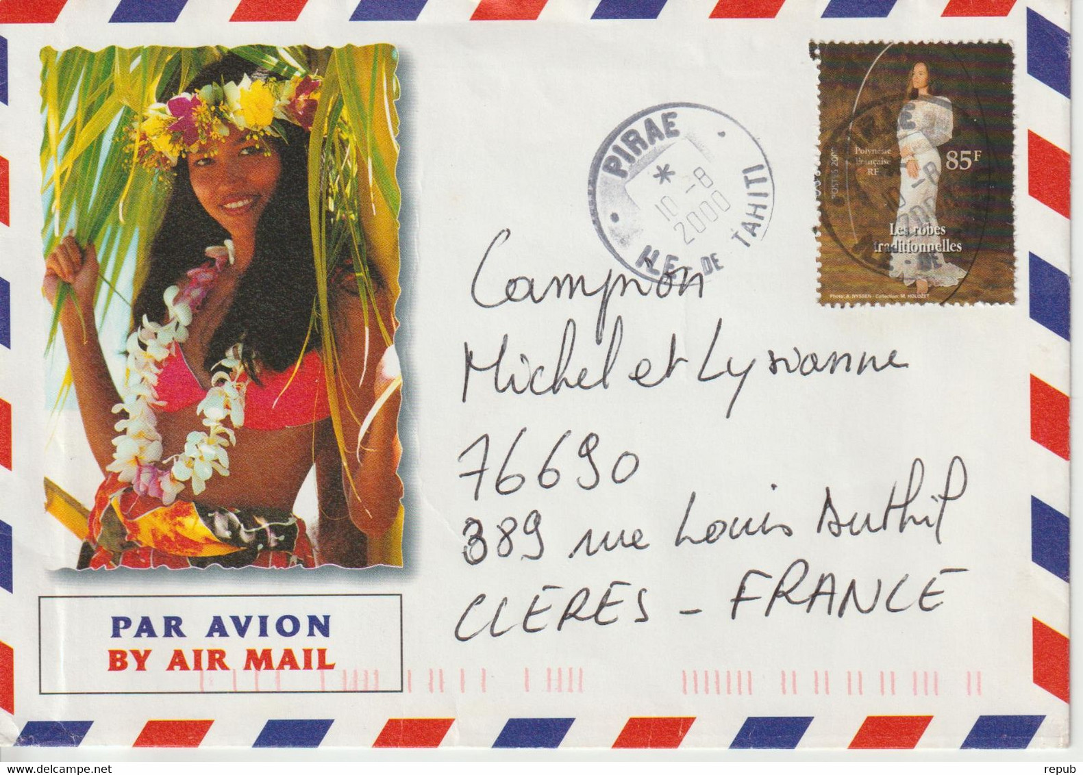 Lettre Polynésie 2000 Pour La France - Covers & Documents