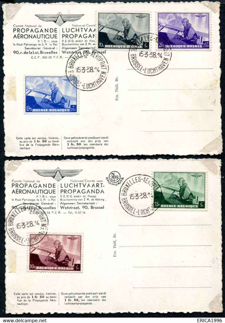 Z3396 BELGIO BELGIUM 1938 FDC Conferenza Aeropostale Europea, Serie Completa Con Annullo Di Bruxelles 15.3.38 Primo Gior - ....-1951