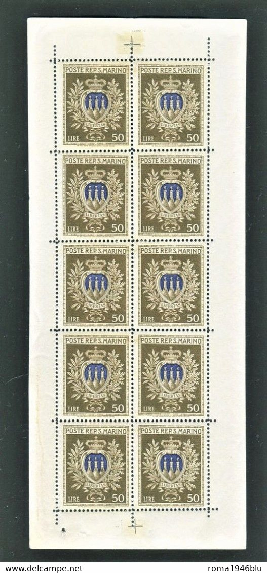 SAN MARINO 1946  PRO ASSISTENZA MINIFOGLIO ** MNH - Blocchi & Foglietti