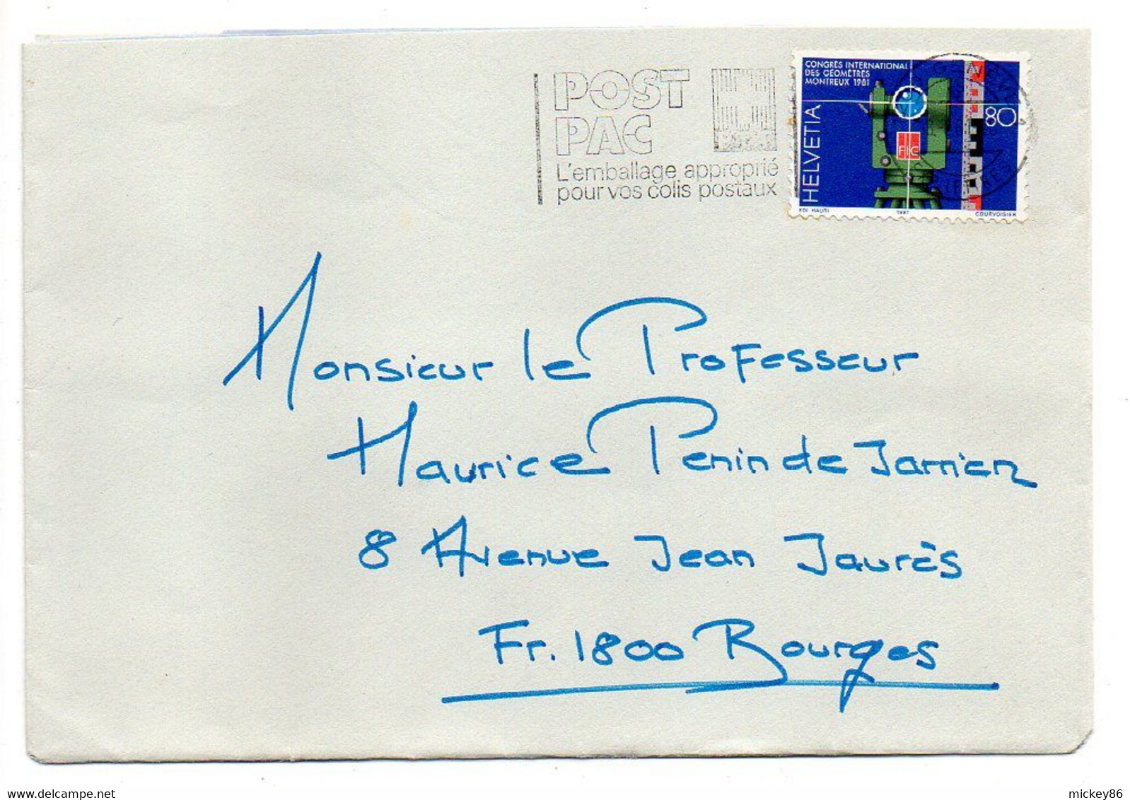 Suisse --1981--Lettre De GENEVE Pour Bourges-18 ( France)..timbre Seul Sur Lettre.......à Saisir - Brieven En Documenten
